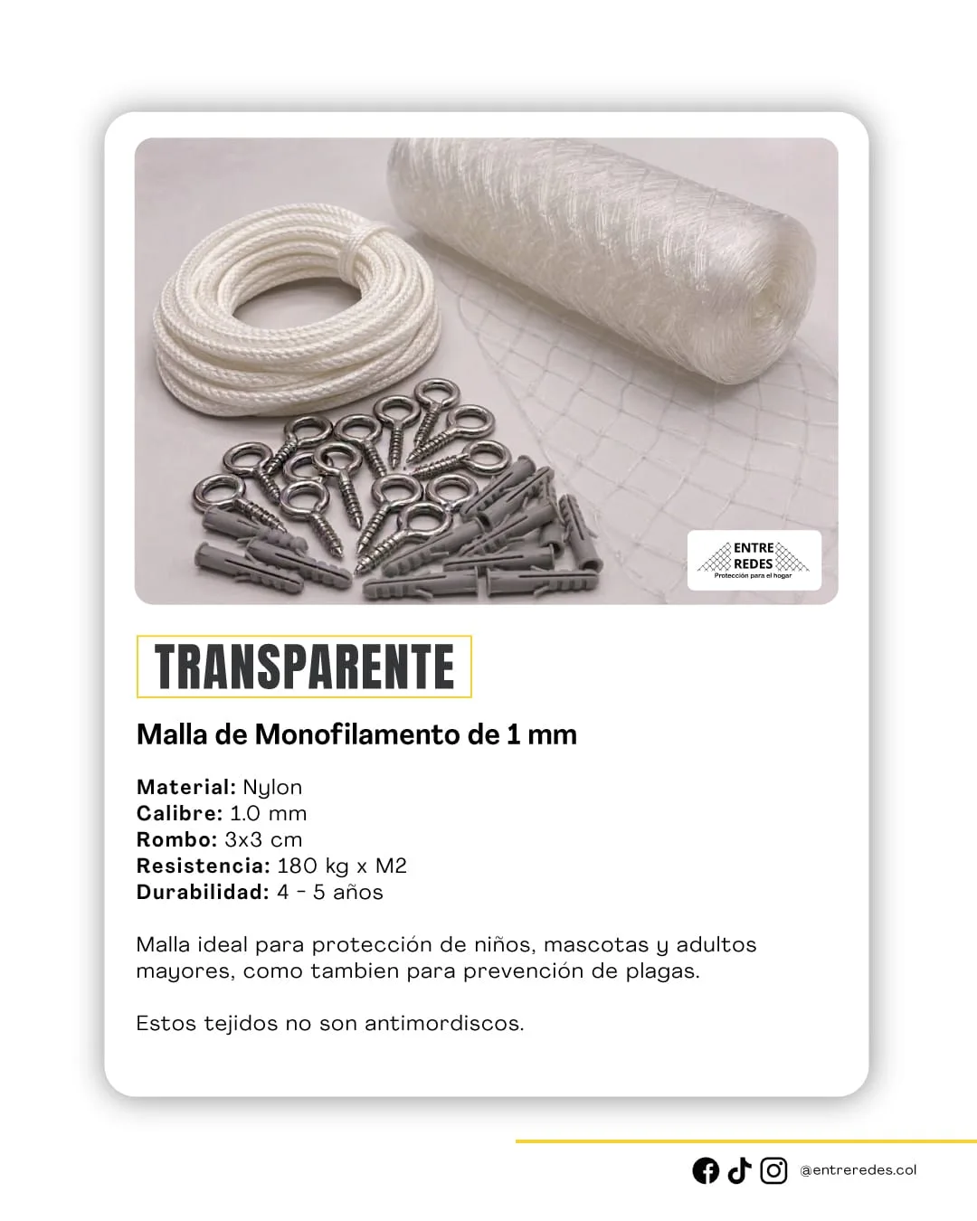 Monofilamento transparente 1 mm