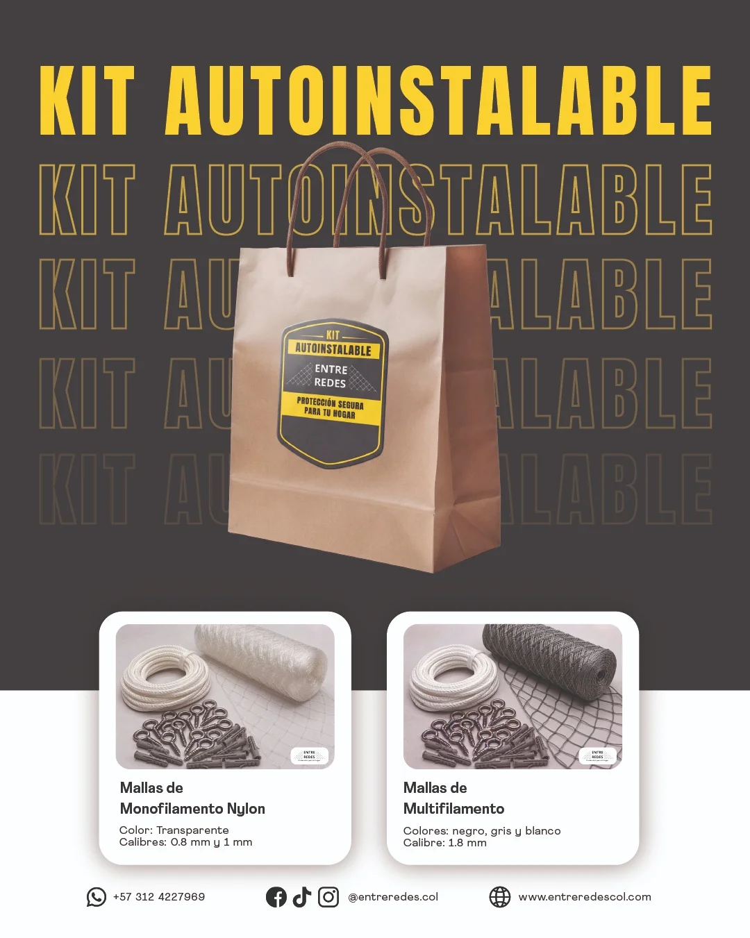 Kit de autoinstalación de mallas de seguridad Entre Redes